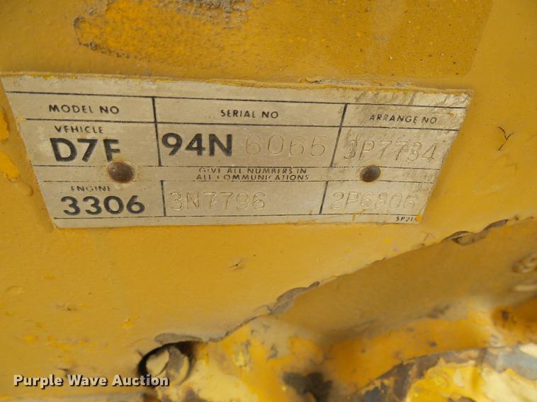 image for item DF7225 1973 Caterpillar D7F dozer