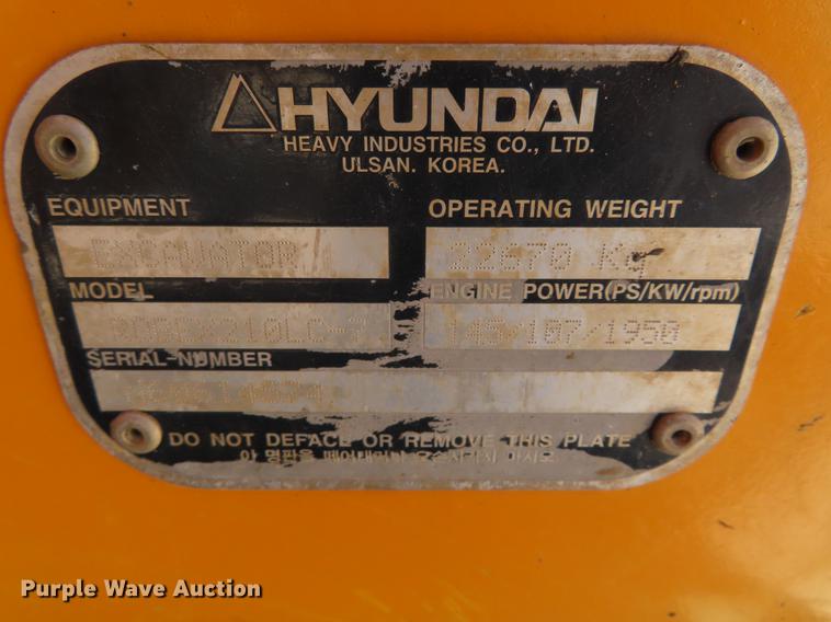 image for item DF7808 2006 Hyundai Robex 210LC-7 excavator