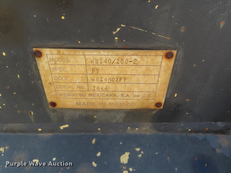 image for item DF7812 2003 Komatsu WB150 backhoe