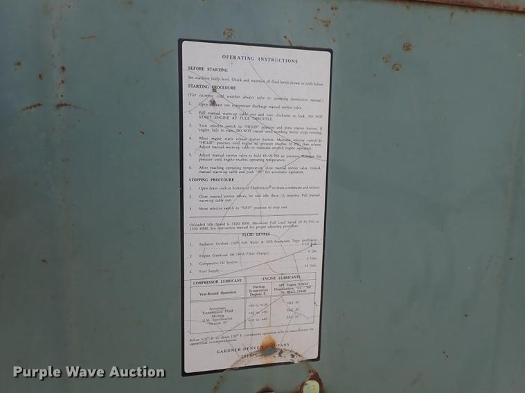 image for item DF8864 Gardner Denver air compressor