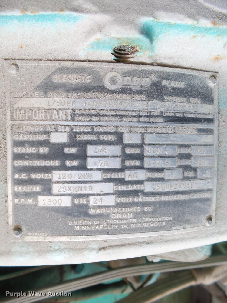 image for item EM9159 Onan 1750FE generator