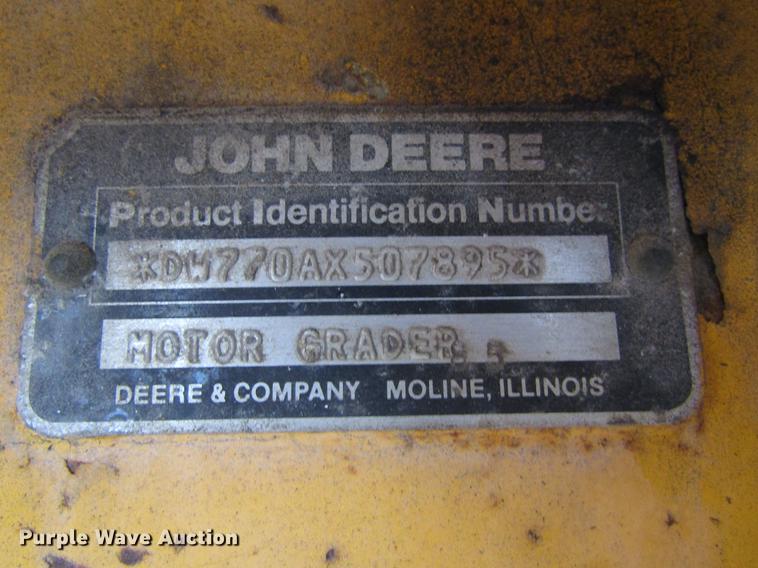 image for item EU9615 1985 John Deere 770AH motor grader