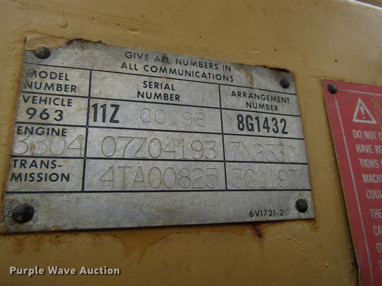 image for item EU9627 1982 Caterpillar 963 LGP track loader