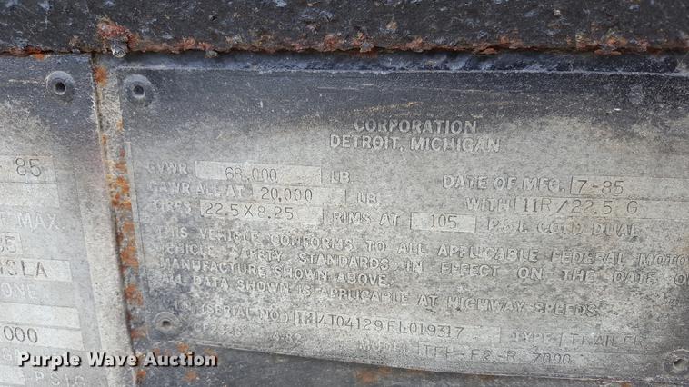 image for item FS9522 1985 Freuhauf 4FL019317 tank trailer