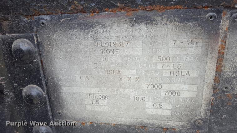 image for item FS9522 1985 Freuhauf 4FL019317 tank trailer