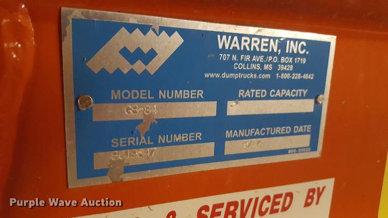 image for item FS9524 2017 Warren GS-84 end gate spreader