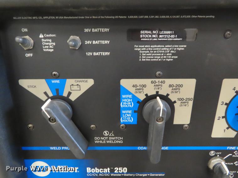 image for item DI9498 Miller Bobcat 250 welder generator