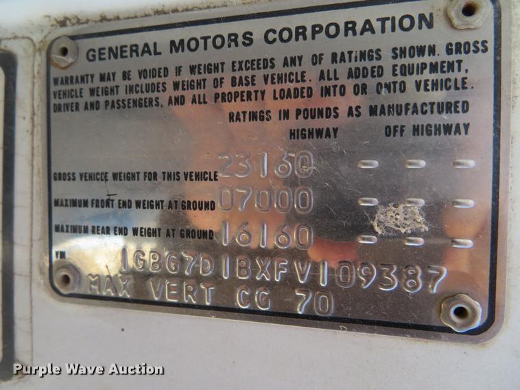 image for item DD6917 1985 Chevrolet C70 flatbed truck with crane