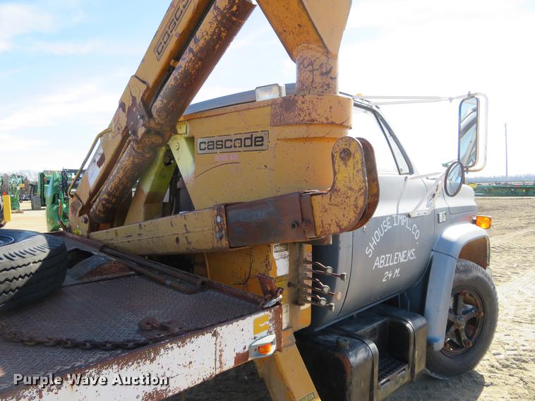 image for item DD6917 1985 Chevrolet C70 flatbed truck with crane