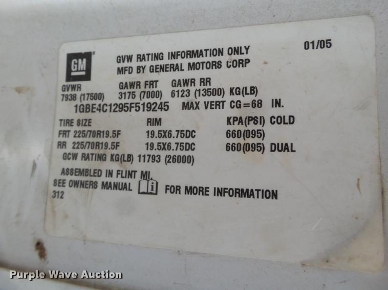 image for item DE1379 2005 Chevrolet C4500 truck cab and chassis