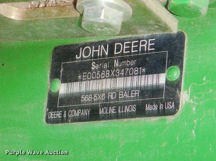 image for item FH9369 2008 John Deere 568 round baler