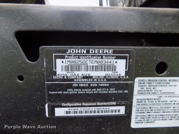image for item DB9693 2014 John Deere Gator 825 utility vehicle