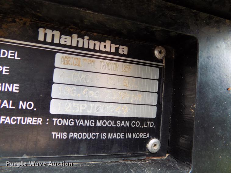 image for item DB9697 2016 Mahindra 105P MFWD tractor