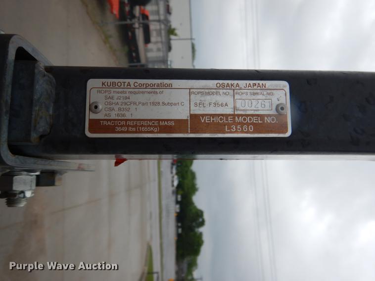 image for item DE3937 2015 Kubota L3560D tractor