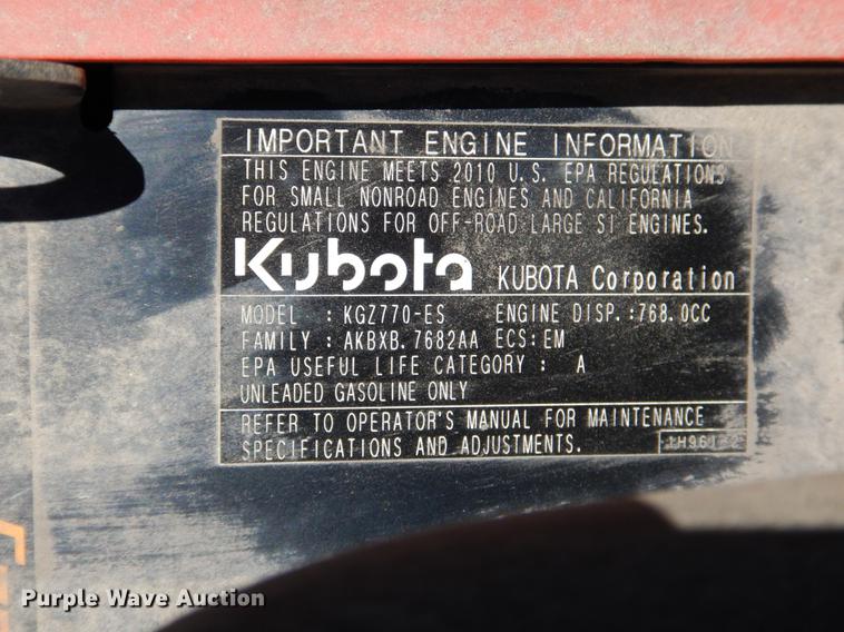 image for item DE3959 2010 Kubota ZG227  ZTR lawn mower