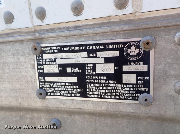 image for item DF1149 2006 Trailmobile dry van trailer