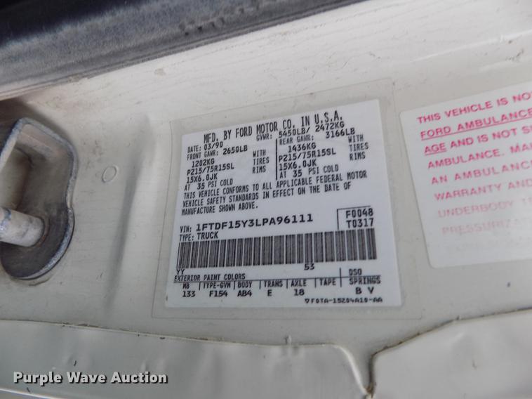 image for item DE1240 1990 Ford F150 Custom pickup truck