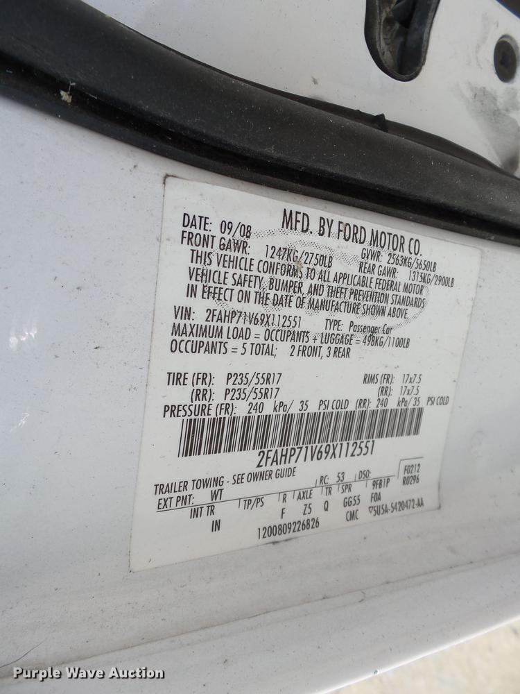 image for item DE7782 2009 Ford Crown Victoria Police Interceptor