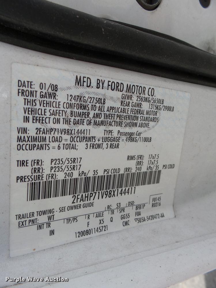 image for item DE7783 2008 Ford Crown Victoria Police Interceptor