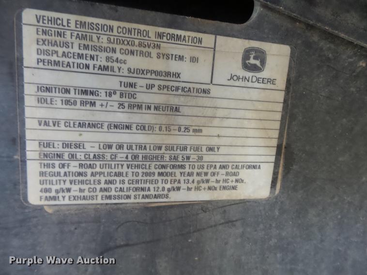 image for item DE7787 2009 John Deere Gator 850D utility vehicle