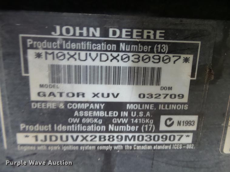 image for item DE7787 2009 John Deere Gator 850D utility vehicle
