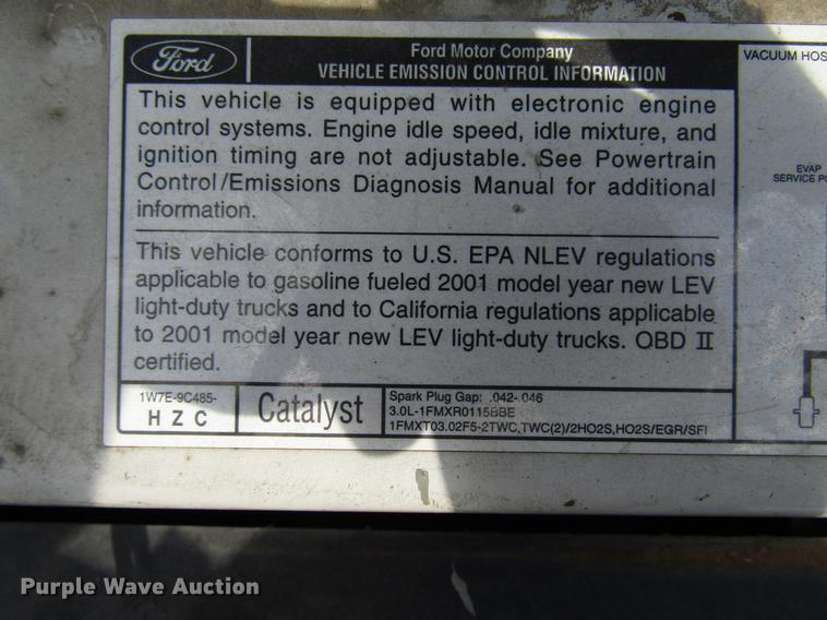 image for item DF8067 2001 Ford Ranger SuperCab pickup truck