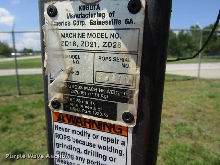 image for item DF8070 Kubota ZD18 ZTR lawn mower