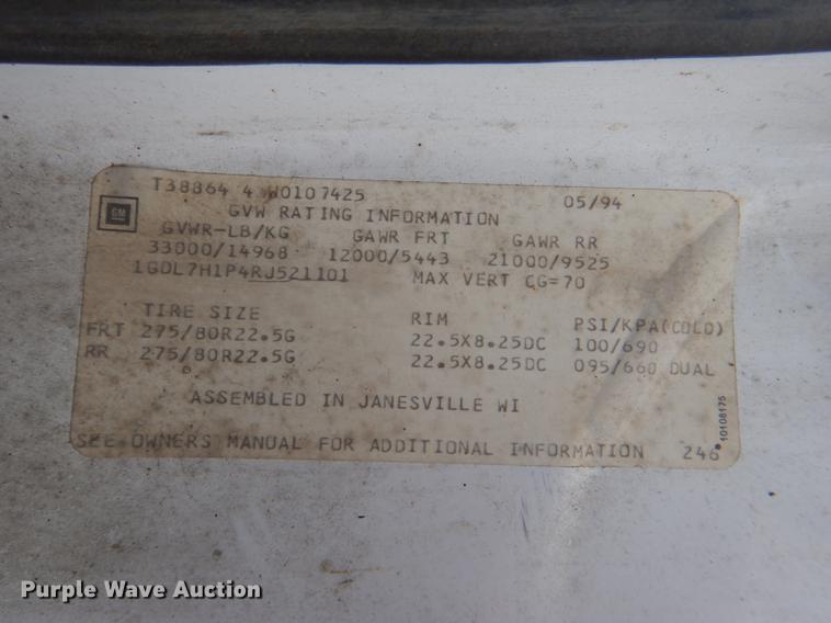 image for item DG1079 1994 GMC TopKick C5500 dump truck