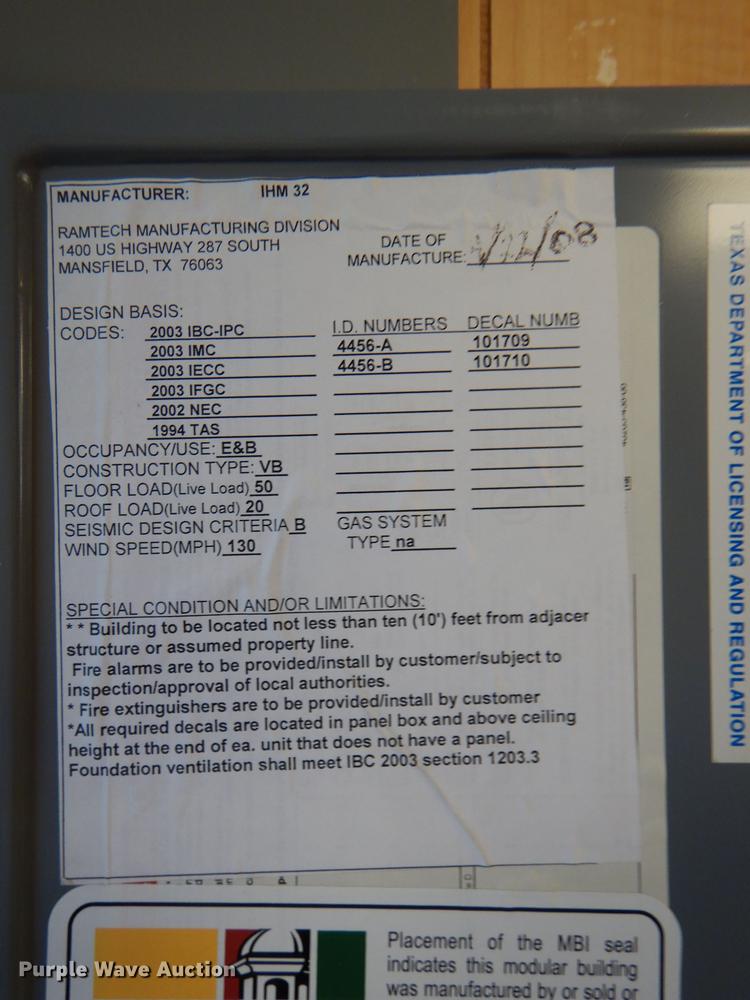 image for item DG1080 2008 Ramtech modular classroom