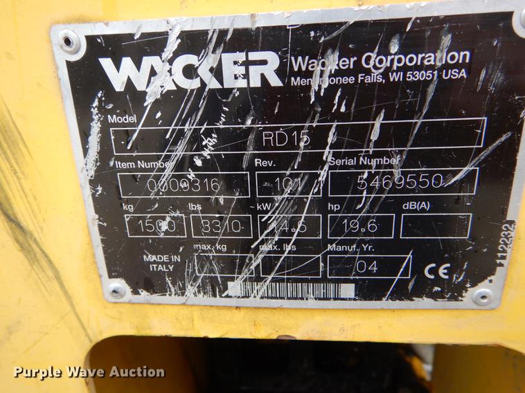 image for item DG3780 Wacker RD15 double drum roller