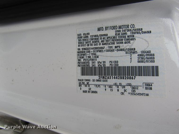 image for item EH9426 2002 Ford Windstar van