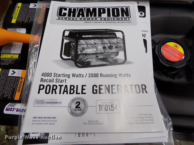 image for item FG9333 2016 Champion 100154 generator