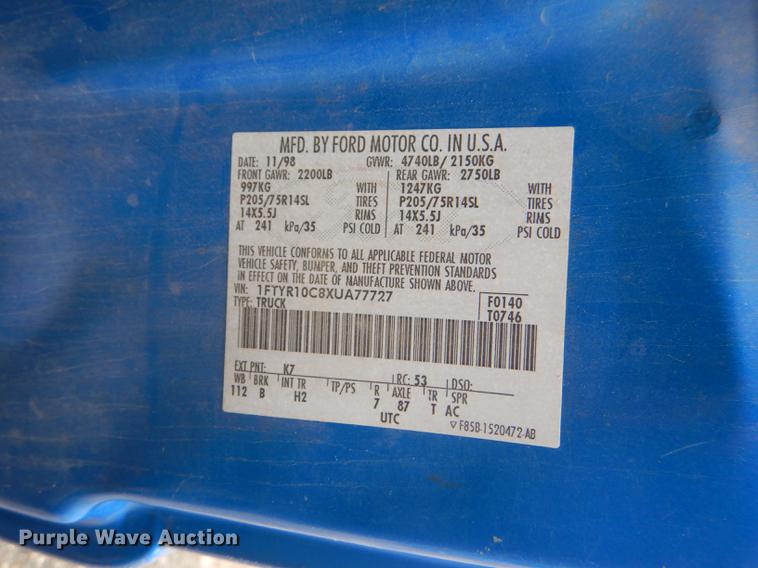 image for item FK9201 1999 Ford Ranger pickup truck