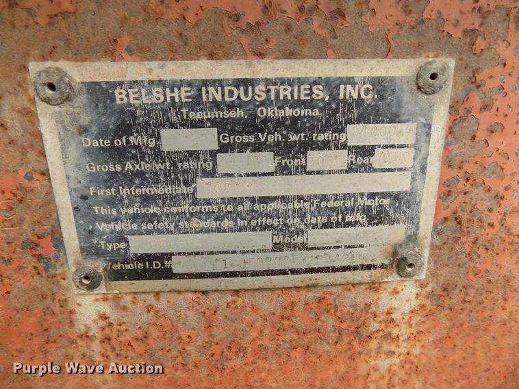 image for item DB9683 2000 Belshe DB18 equipment trailer
