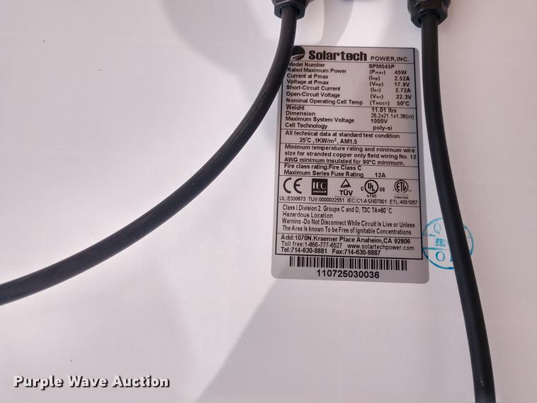 image for item DD7025 (52) Solar Tech panels