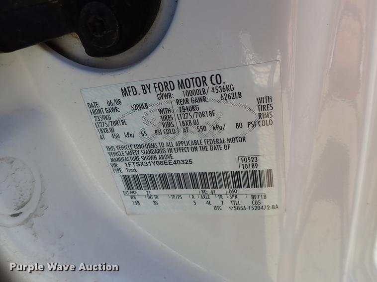 image for item DE5351 2008 Ford F350 Super Duty SuperCab pickup truck