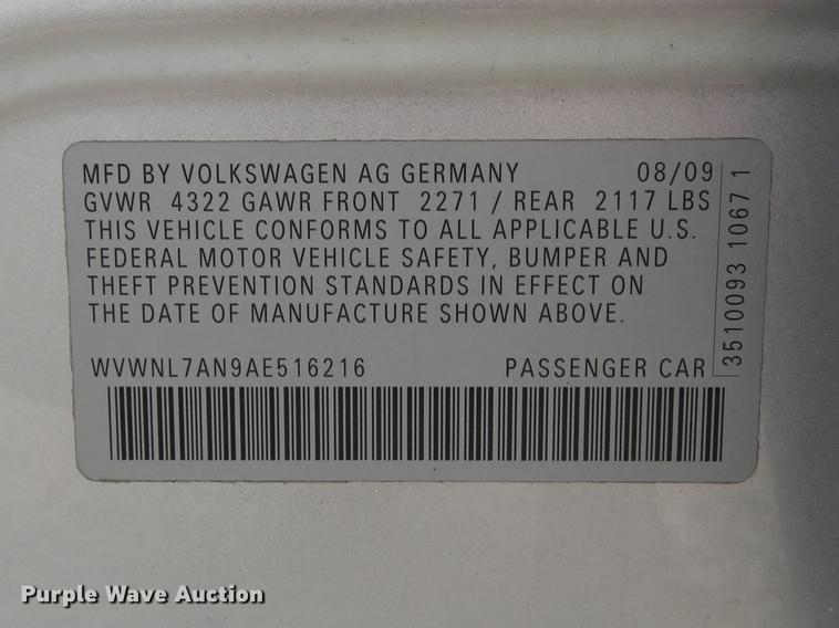 image for item DE8063 2010 Volkswagen CC