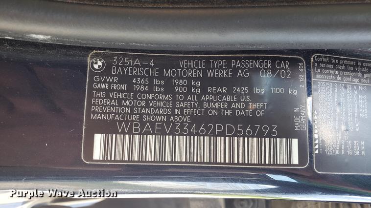 image for item EN9955 2002 BMW 325i