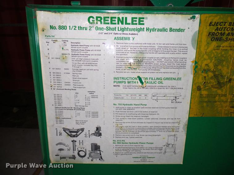 image for item EO9826 Greenlee 880 bender