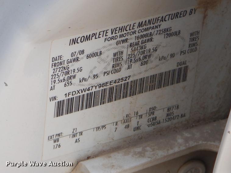 image for item FH9435 2008 Ford F450 Super Duty XL Crew Cab flatbed truck