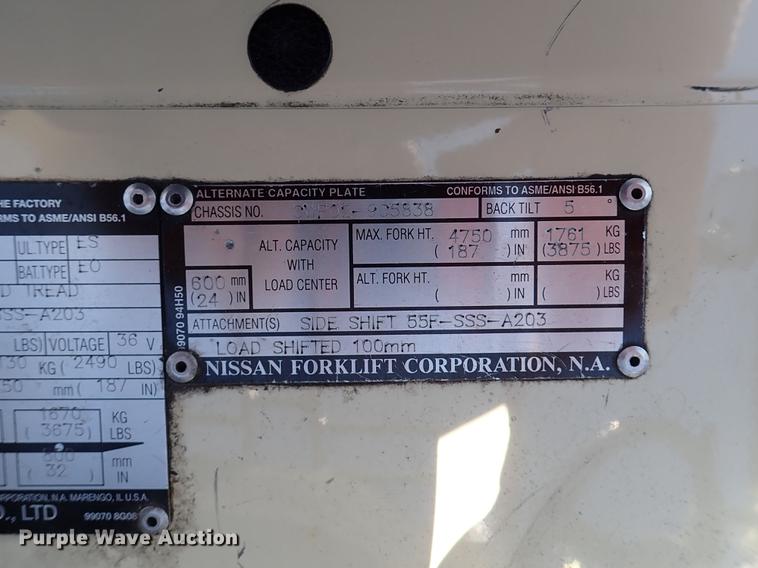 image for item FH9769 Nissan CWD02125S forklift