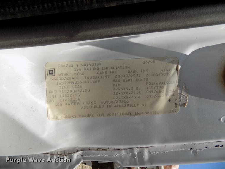 image for item DB9672 1995 Chevrolet Kodiak crane truck