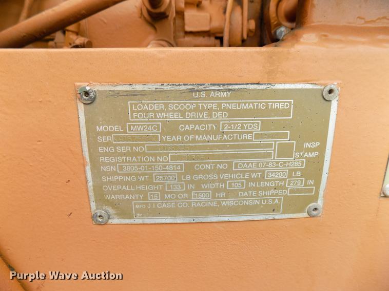 image for item DB9681 1984 Case W24C wheel loader