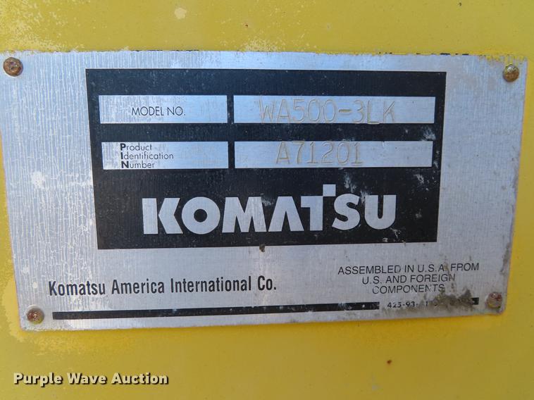 image for item DE3476 2003 Komatsu WA500-3Lk wheel loader