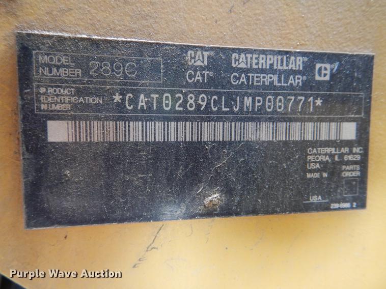 image for item DE8392 2009 Caterpillar 289C skid steer