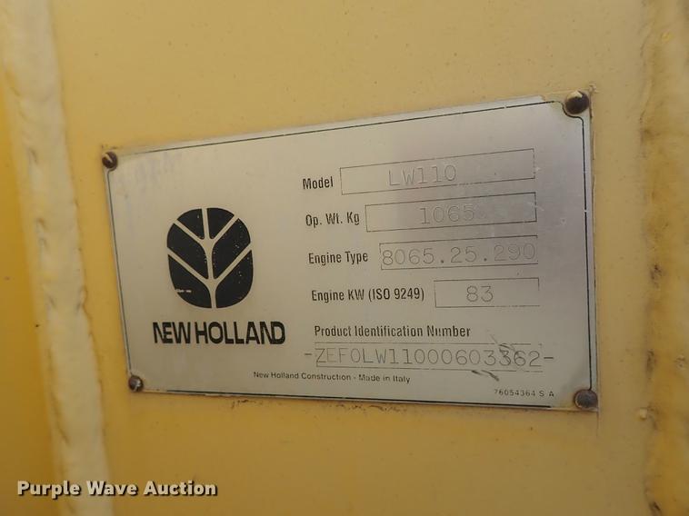 image for item DF1116 2000 New Holland LW110 wheel loader