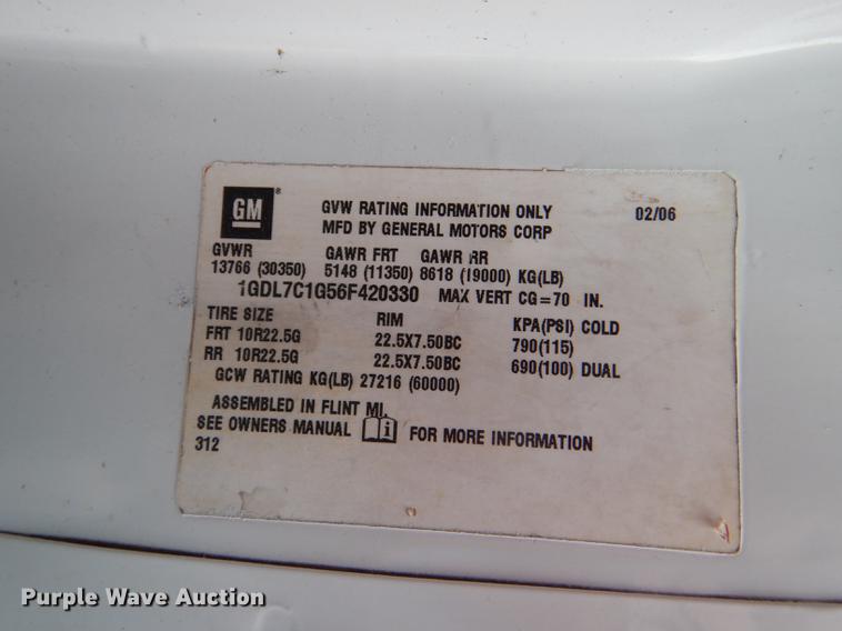 image for item DG1043 2006 GMC C7500 bucket truck