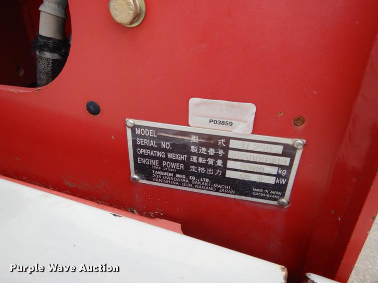 image for item DY9826 2011 Takeuchi TL250 skid steer