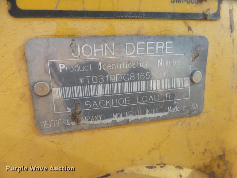 image for item EF9519 1996 John Deere 310D backhoe