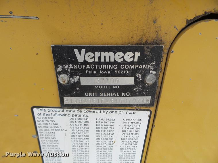 image for item FM9333 2006 Vermeer RT200 trencher